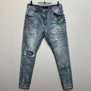 NWT Serenede Men Slim Skinny Jeans Size 36 Distressed Denim D120 -29